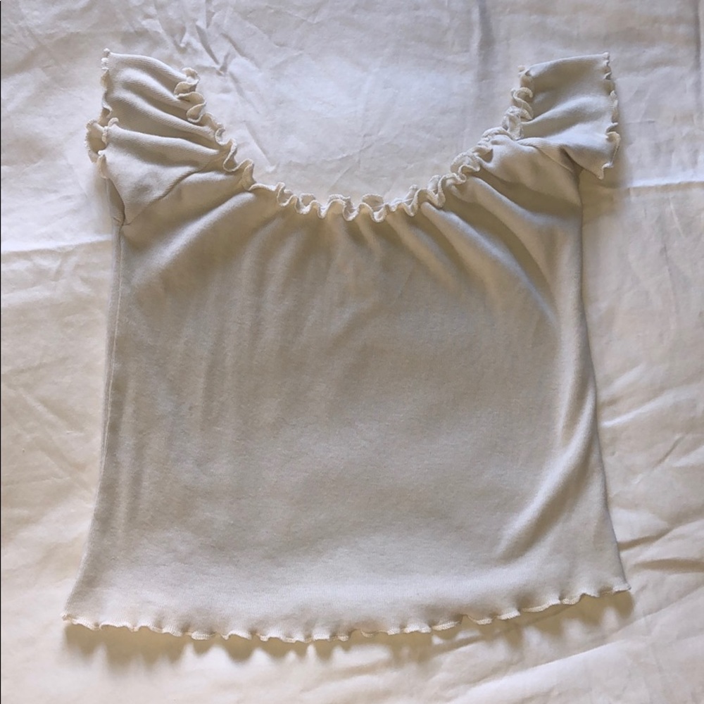 Brandy Melville Ruched Off-Shoulder Top